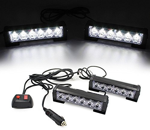 Triclicks 2 * 6 LEDs Feux de Pénétration Lumière Stroboscopique Eclairage Clignotant à 9 Modes pour Voiture Camion Véhicule SUV Lampe pour Avertissement Urgence Secours Travaux DC12V