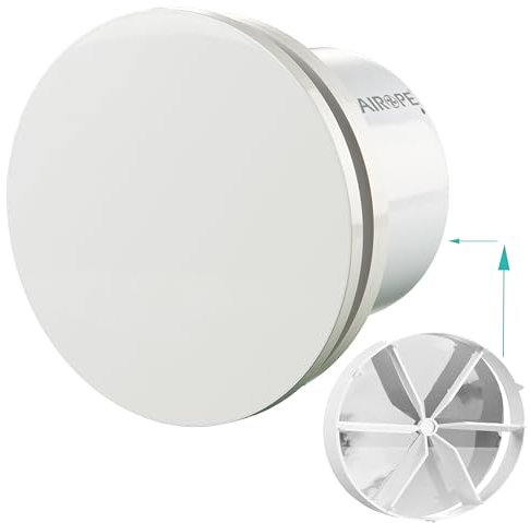AIROPE-BRISE-C-100 mm,Ventilador Extractor de Baño aire, Silencioso con Válvula Anti Retorno,Ideal para Baño,Cocina,Inodoro,Bajo Consumo Energético,5 AÑOS de Garantía