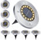 BrizLabs Luz Solar Exterior Jardin, 8 Piezas 16 LED Luces de Tierra Exteriores Solares Luz de Suelo Solar Impermeable Iluminación de Caminos para Césped Escalón Patio Entrada de Garaje, Blanco Cálido