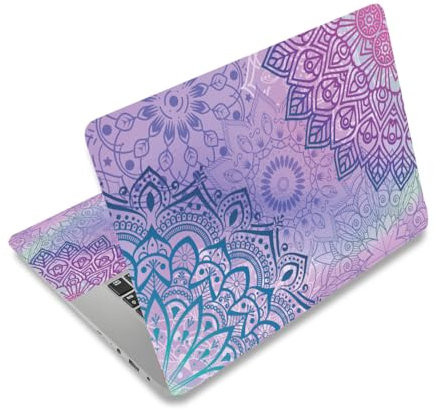 PLIGREAT 3 Stück Laptop Dekorative Vinyl Aufkleber - Wasserdicht & Bunte Mandala Laptop Schutzfolien - Für PC, Notebook & Laptops