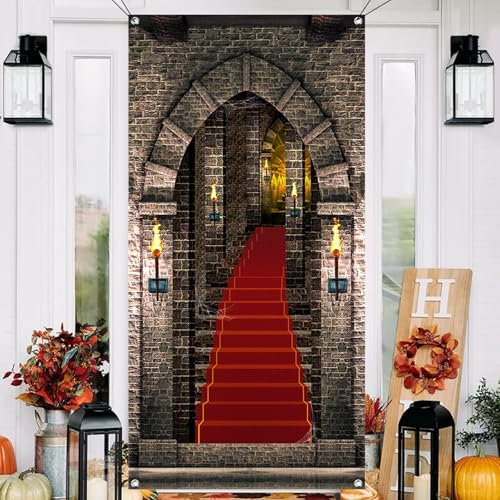 Halloween Türabdeckung, Halloween Türdeko Banner, Halloween Deko Banner, Halloween Banner Hintergrund, Türabdeckungen Deko, Halloween Türvorhänge für Haus Wand Veranda Vorhang Deko