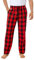 Jveyvth Herren 100% Baumwolle Pyjamahose, Gewebte kariert Schlafhose Loungewear Pyjama Hose mit Taschen