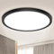 LED Deckenleuchte Flach Rund Deckenlampe - 18W Weiß Wohnzimmerlampe 4000K 1600LM IP44 Modern, Led Deckenlampe Schwarz Schlafzimmer Lampe Badlampe Decke für Keller Flur Küchen Balkon Treppe Ultra Dünn