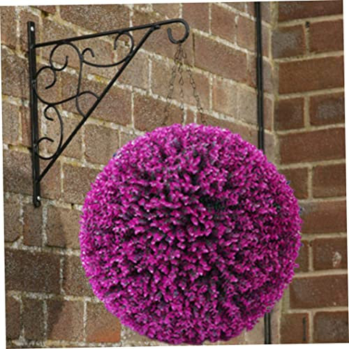 Obelunrp Artificial Boxwood Balls, 35cm Faux Plant Topiary Ball, Hanging Artificial Plants Outdoor Indoor Decorations for Backyard, Balcony, Garden, Wedding (Purple)