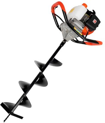 Tarière à essence professionnelle avec 3 forets, moteur 2 temps, boîtier en aluminium léger, poignée de sécurité, pour horticulture, agriculture, clôture