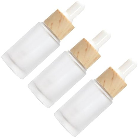 NIYANGLE 3 Pièces Bouteilles Verre Mousseux de Flacons Rechargeables Pipette Flacons de Voyage pour Lotion Accessoires Pratiques pour Toilettes