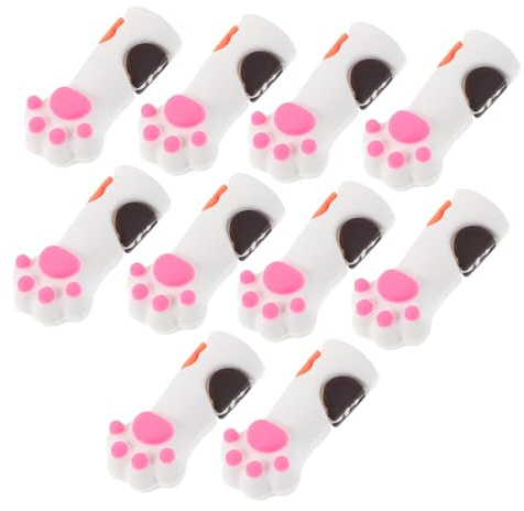 Ipetboom 10 Fundas Protectoras de Silicona en Color Claro Diseño Antideslizante y Forma de Pata de Gato para Tijeras y Herramientas de Manicura en Rutina de Cuidado de Uñas
