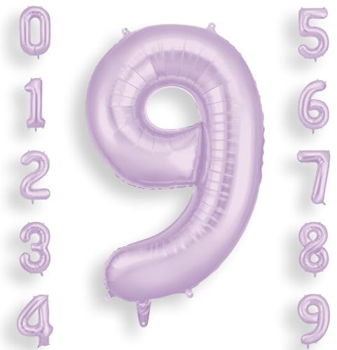 AOOSU Palloncini Compleanno Viola 101 CM, Palloncino Numero 9, Foil Palloncini Numeri, Giganti Numeri, Decorazioni Festa Compleanno, Gonfiabili Pallone per Anniversario
