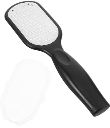 HAMPPLIES Lima per Piedi in Acciaio Inox 304 Nero Manico Ergonomico, Raschietto per Rimozione Calli e Pelle Morta, Strumento Professionale per Pedicure a Casa e Saloni