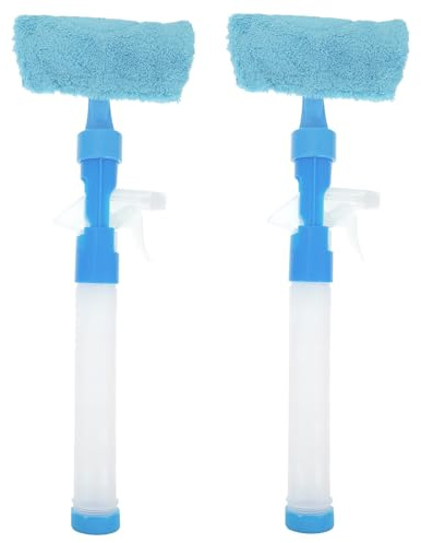 SOLUSTRE Double-Sided Glass Water-Jet Wiper 2pcs Window Cleaning Tool with Spray Function for Home and Car Glass Dirt Removal