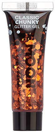 Classic Chunky Face & Body Glitter Gel by Moon Glitter - Copper Bronze - Cosmetic Festival Glitter Face Paint for Face, Body, Hair, Nails - 12ml