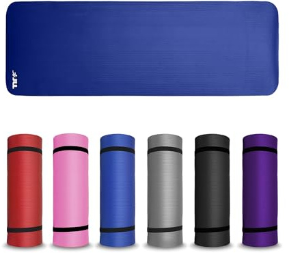 JLL Yoga Mat Thick 10mm Non-Slip Pilates Workout Exercise Mat, Ideal Camping Mat(Blue)