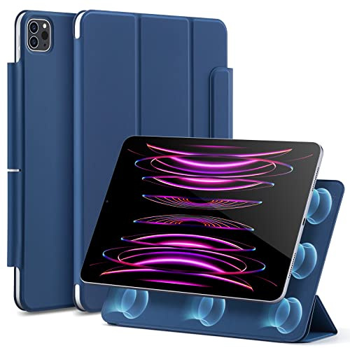 ESR Cover per iPad Pro 12.9 (6a/5a/4a/3a Gen,2022/2021/2020/2018),Custodia Magnetica con Supporto Completo per Pencil, Attacco Magnetico, Supporto a Due Posizioni, Auto Sleep/Wake, Blu