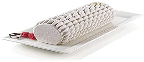 silikomart | Stampo in Silicone per Torta Moderna BÛCHE QUENELLE, Antiaderente, Confezione da 1 Stampo per Dolci, 3D Design, 243 x 90 mm, h 77 mm, Volume 1,3 ml, Made in Italy