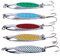 Angelköder-Set, 5 Stück, Metallköder, Dexter Keilköder, Pailletten, Spinner, Angelköder zum Meeresangeln, Barsch, Makrele, Forelle, Blaufisch, Pik, Lachs