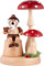 Erzgebirge Palast Holzkunst Schubert Räuchermännchen Wichtel unter Fliegenpilz - 16 cm
