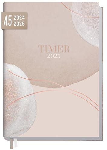 Häfft® Chäff-Timer Classic Kalender 2024/2025 A5 Soft Beige Buchkalender, Terminplaner, Terminkalender, Wochenplaner für 18 Monate: Juli 2024 bis Dez. 2025 - nachhaltig & klimafreundlich
