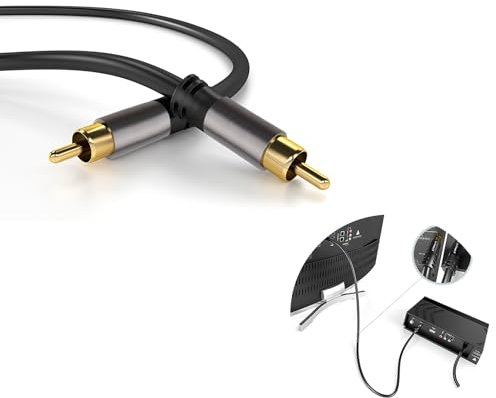 talNite Câble Audio Numérique Coaxial RCA de 90 cm avec Connecteurs Plaqués Or 24K - Idéal pour Système Home Cinéma, HDTV, Barre de Son, Subwoofer