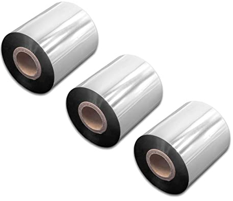 vhbw 3X Thermotransfer-Band kompatibel mit TSC MX240, MH640, MH640T, MH640P Drucker Etikettendrucker, Wischfest, 70 mm x 300 m, Wachs Harz Schwarz