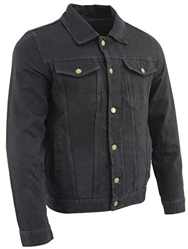 Milwaukee Leather Men's Classic Motorcycle Denim Jacket For All Weather and Riding - Large