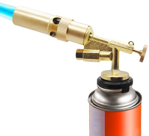 TECHPLUS Copper Alloy Butane Torch Head - Adjustable Flame Kitchen Torch, Handheld Blow Lighter for Culinary, BBQ, Baking, Cooking,Creme,Soldering