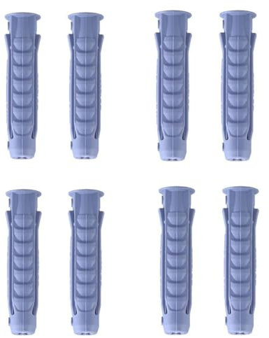 Concrete Wall Anchors for TV Mount Installation - Suitable for Concrete or Brick Walls - Durable Plastic Anchor Bolts 10x50mm Grey Drywall Anchors 8pcs
