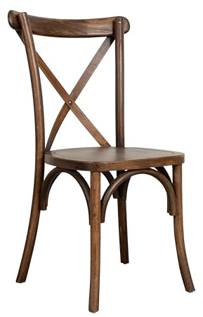 Biscottini Silla de cocina vintage de madera de fresno L42xPR43xH88 - Sillas de comedor - Sillas de cocina - Sillas de comedor de madera - Sillas de ratán Cross (nueces/madera)