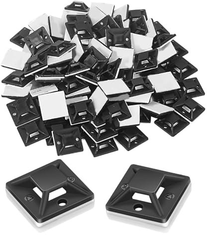 100 Sätze Kabelbefestigung Selbstklebend,Klebesockel für Kabelbinder,Kabelbinder Halter,Kabelschellen Zum Schrauben,Klebesockel,Kabel Klebehalter,Klebe Kabelbinder,für Kabelmanagement Hause Und BüRo