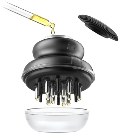 Haaröl Applikator und Kopfmassagegerät 2-in-1, Applikator Flasche Haare Hair Oil Applicator Kopfhaut Massagebürste Kopfmassage Bürste öl Applikator Haare für Haarpflege