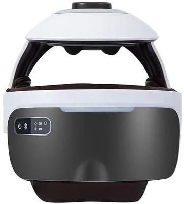 Vexorium Masajeador inalámbrico Integrado para Cabeza y Ojos, Casco de Masaje para Ojos y Cuello con Calor, amasamiento, compresión de Aire,Alivio del estrés y sueño Profundo
