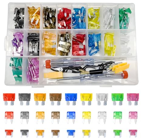 NYTKL 306 PCS Car Fuses Assortment Kit, Standard & Mini & Low Profile Mini Fuses (2A 5A 7.5A 10A 15A 20A 25A 30A 35A), Mixed Vehicle Blade Fuse with Circuit Tester & Fuse Puller