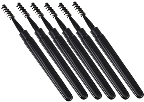 Veemoon 6pezzi Pennello per Ciglia e Sopracciglia Scovolino per Mascara e Trucco per Applicazione Uniforme e Naturale Portatile e Leggero per Uso Quotidiano e Professionale