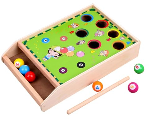 SUPVOX Mini Pool Table Game for Interactive Desktop Billiards with Balls for Preschool Indoor Family Fun Educational Athletic Training