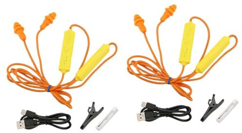 Duanthry Set di 2 Tappi per Le Orecchie Bluetooth per Lavoro, Protezione dell'Udito, Adatti per Cantieri edili e Ambienti rumorosi, Colore Arancione