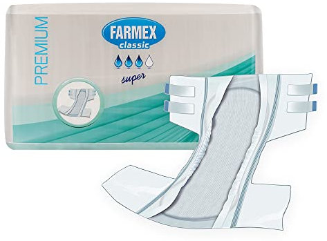Farmex - Pannoloni per anziani e adulti- Pannolone a Mutandina Premium Assorbenza SUPER - Super Assorbente, Latex-Free, Traspirante e Anallergico - Delicato sulla Pelle - Taglia L, 30 Pezzi