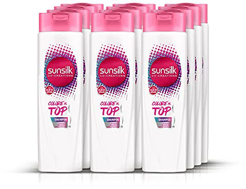 SUNSILK Shampoo Colore al Top, Detersione Delicata Per Capelli Colorati Megapack da 12x 220ml