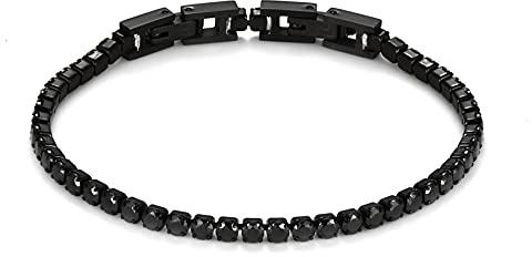 JewelryWe Joyería Pulsera de Tenis para Mujer Tobillera Acero Inoxidable Circonita Pulsera de Tenis Pulsera Tobillera Desmontable Pulsera de Amistad Brazaletes para Mujeres Niñas, 19 centimeters