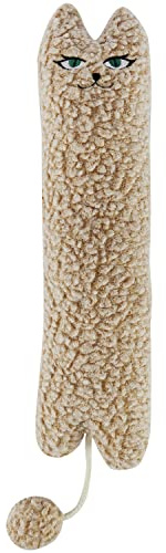TTcat Catnip Silvervine Matatabi Pillow for Cats & Kittens,Cat Kicker Toy,Large Size Cat Pillow Soothing Plush Cat Toy(Beige).