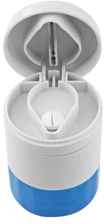 Coupe-Comprimé pour Couper et Écraser Petits et Gros Cachets, Séparateur de Comprimés pour Fendre vos Pilules et Transporter vos Médicaments, Compartiment de Rangement pour Pilules, 3.8x6.5cm