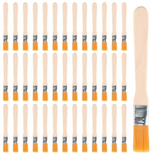 40 Pezzi Pennelli 13 x 1.5cm, Spazzola per Dipingere, Manico Piatto in Legno, Pennelli Pittura, Pennelli Piatti, Adatti per Fai Da Te, Pittura Artistica, Disegno, Pittura da Parete, Colore