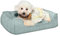 EvcgoX Hundebett Mittelgroße Hunde, rutschfeste Hundebetten 75×58×19 cm, Flauschig Hundekorb Hundesofa mit Waschbarem Doppelseitigem Hundekissen, Grün M