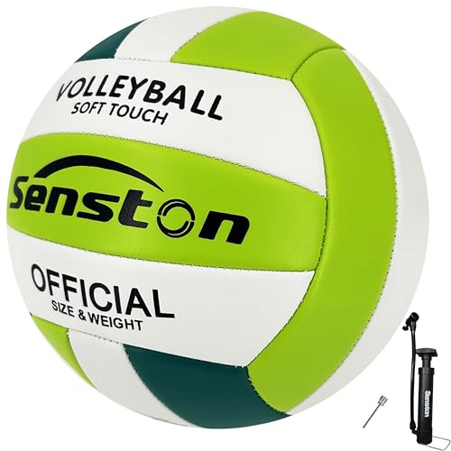 Senston Volleyboll med pumpstorlek 5, vattentät softbollboll för nybörjare, utomhus strandvolleyboll för strand, pool och strand