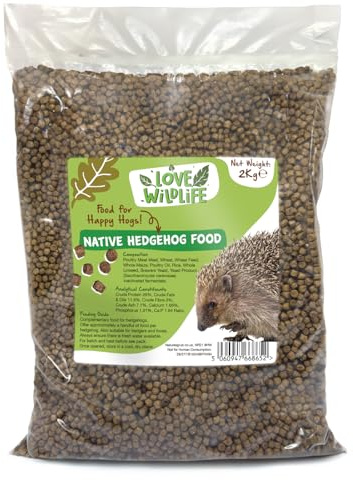 Love Wildlife Native Hedgehog Food 2kg | Natural Postbiotic Pellets for Hedgehogs & Wildlife, No Mealworms, Low Phosphorus, Nutrient Rich Dry Food, Gut & Digestion Support, Aids Hibernation