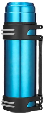 Baxnore Borraccia termica da 2,5 l in acciaio inossidabile, borraccia termica isolata, brocca da viaggio a bocca larga con manico per campeggio, sport e edilizia (Blu)