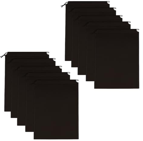10 Black Drawstring Shoe Bags for Travel Storage and Packing | Keep shoes separated and organised with reusable textile bags for suitcases, wardrobes and everyday storage