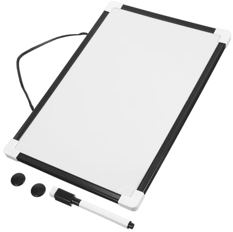 WEKADRIN Pizarra Colgante Pequeña Doble Cara para Tablero de Borrado en Seco Reutilizable Negro Adecuado para Dibujo Escritura y Notas en Oficina o Escuela