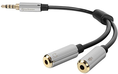 Sharkoon PMP35 Kabel Combo Audio Adapter 12 cm silber