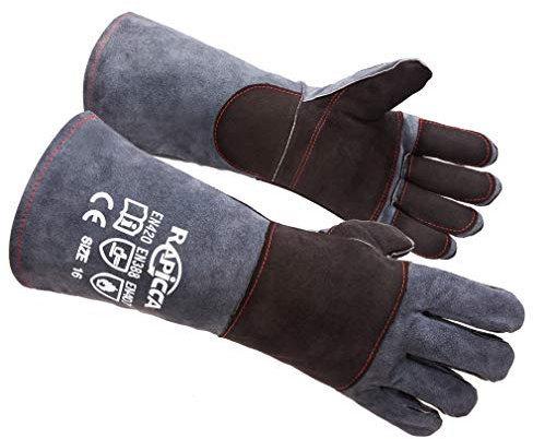 RAPICCA Handschuhe für den Umgang Mit Tieren Bissfeste verstärkte Lederpolsterung Hund, Katze, Kratzer, Falke, Greifer, Reptilien, Schlangen 40.6cm