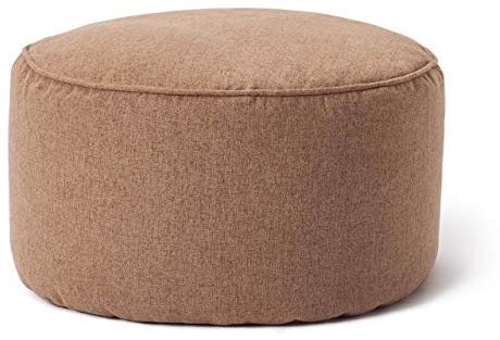 Lumaland Puf Puf (50 L) | Taburete cómodo, Mesa práctica y Elegante reposapiés Interior I con Relleno EPS Flexible | Ø 25 x 45 cm [Marrón]