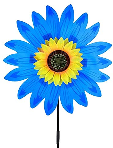 LICHENGTAI Mulino a Vento di Girasole Girandola, Grande Girasole, Decorativo per Bambini Mulino a Vento Girandole Partito per Prato Giardino Cortile Decorazione Esterna, Blu